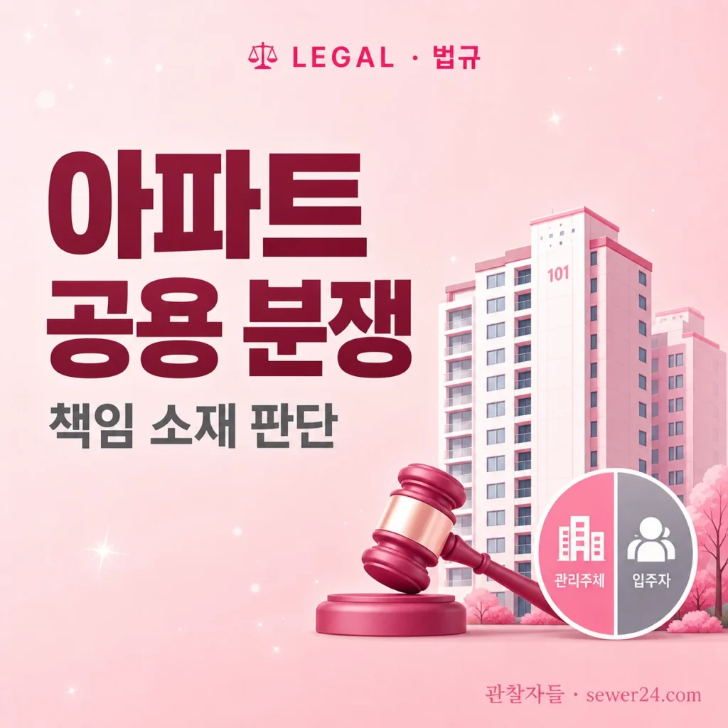 아파트 공용 배관 분쟁 — 책임 소재 판단