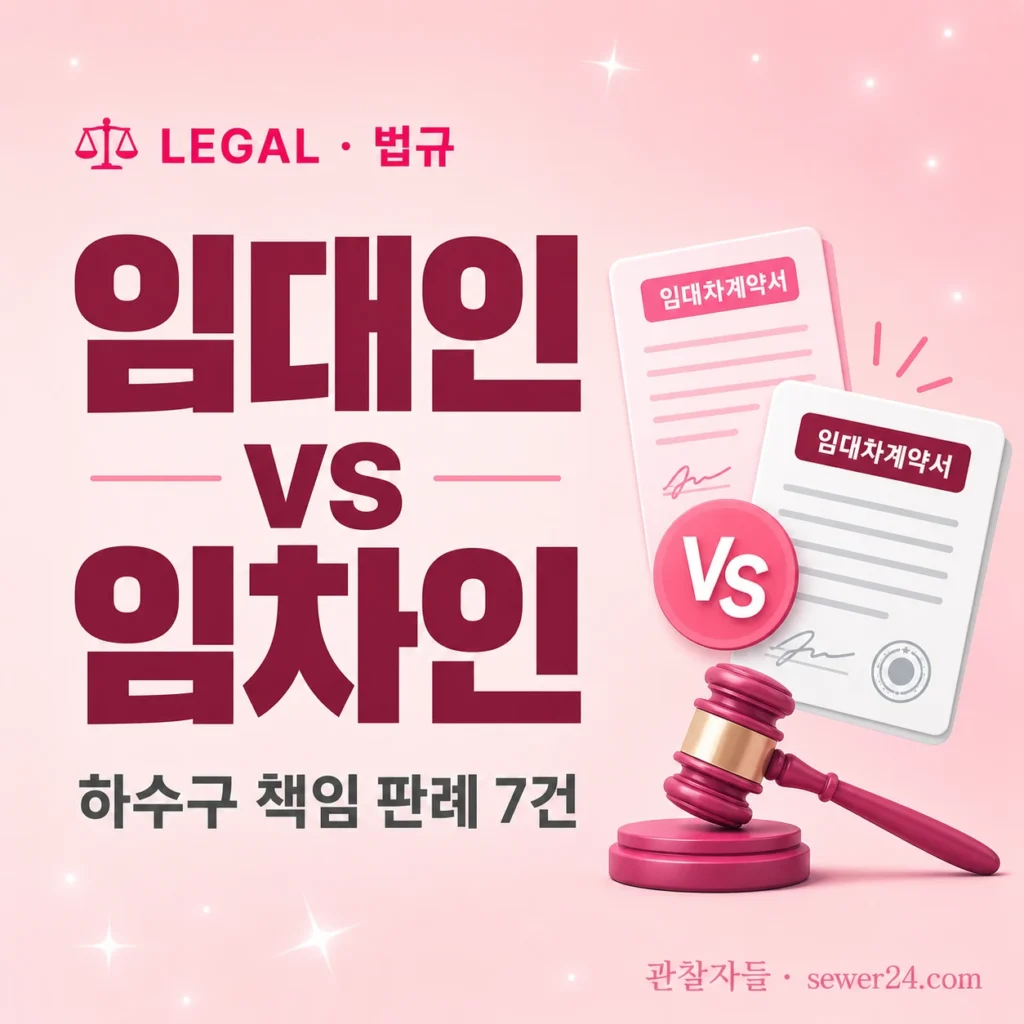 임대인 vs 임차인: 하수구 막힘 책임 판례 7건 분석