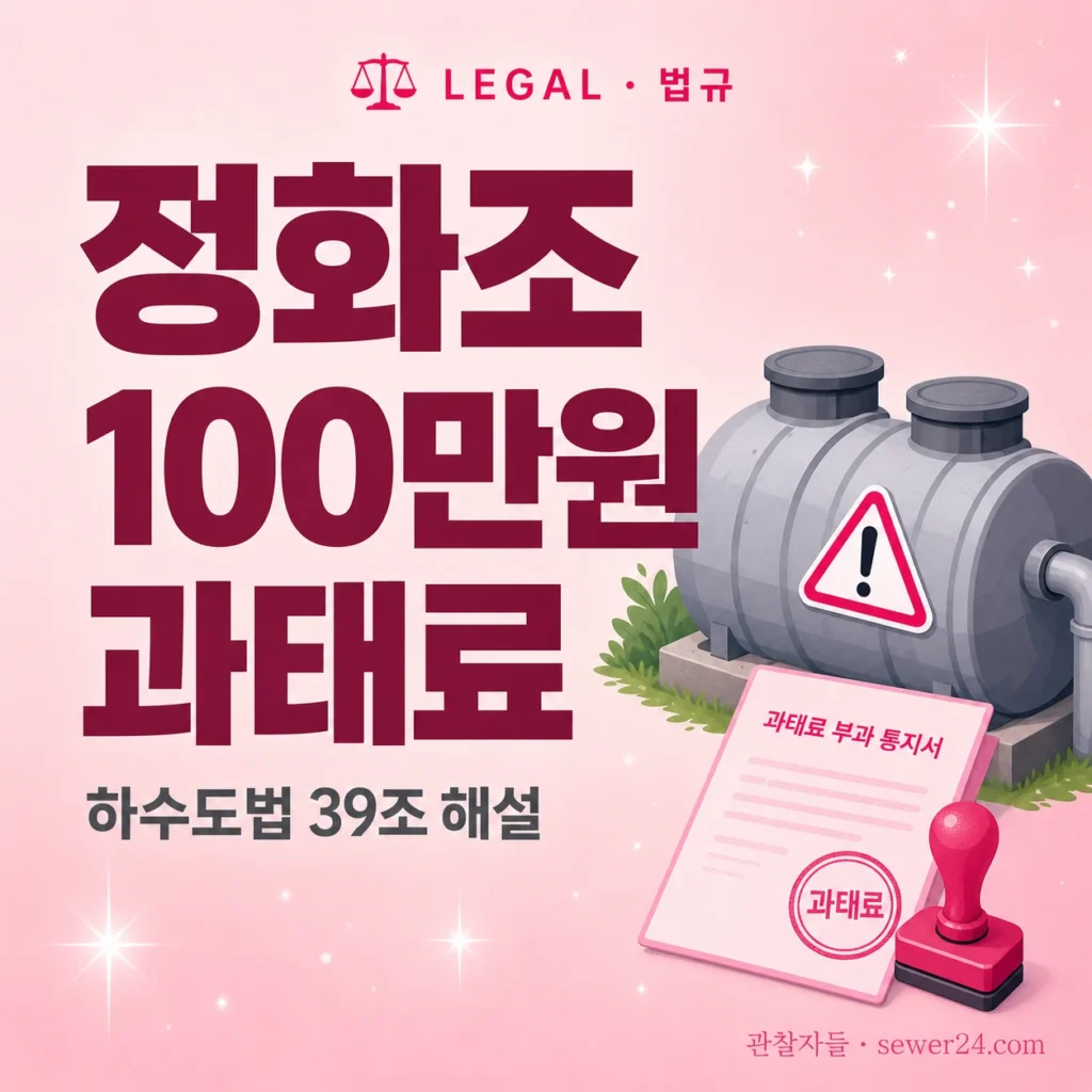 정화조 안 청소하면 100만원 과태료, 하수도법 39조 해설