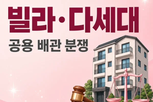 빌라·다세대 하수구 — 공용 배관 분쟁