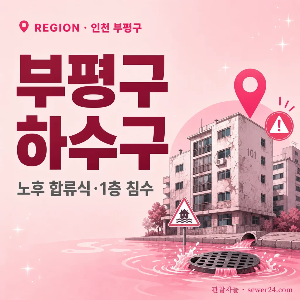 인천 부평구 하수구: 노후 합류식 단지 + 1층 침수 응급