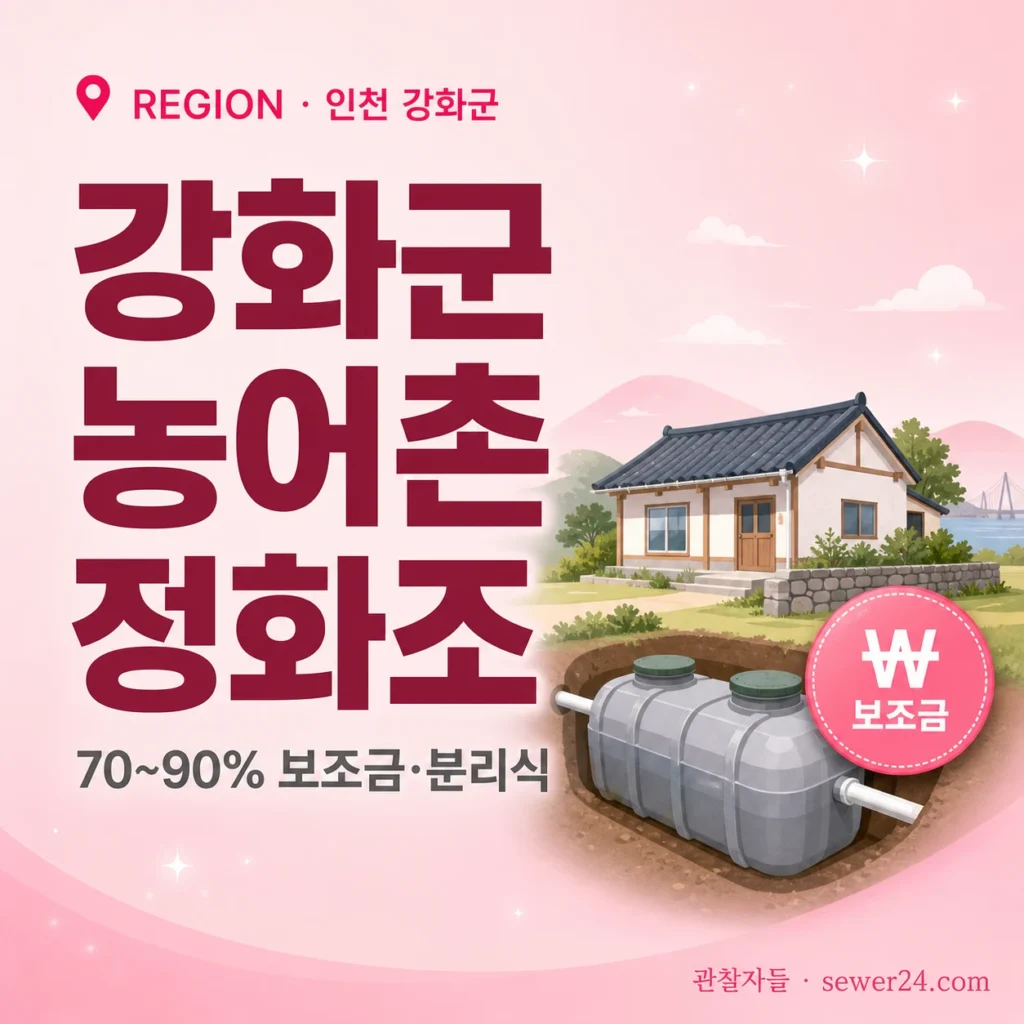인천 강화군 농어촌 정화조: 70~90% 보조금 + 분리식 전환 가이드