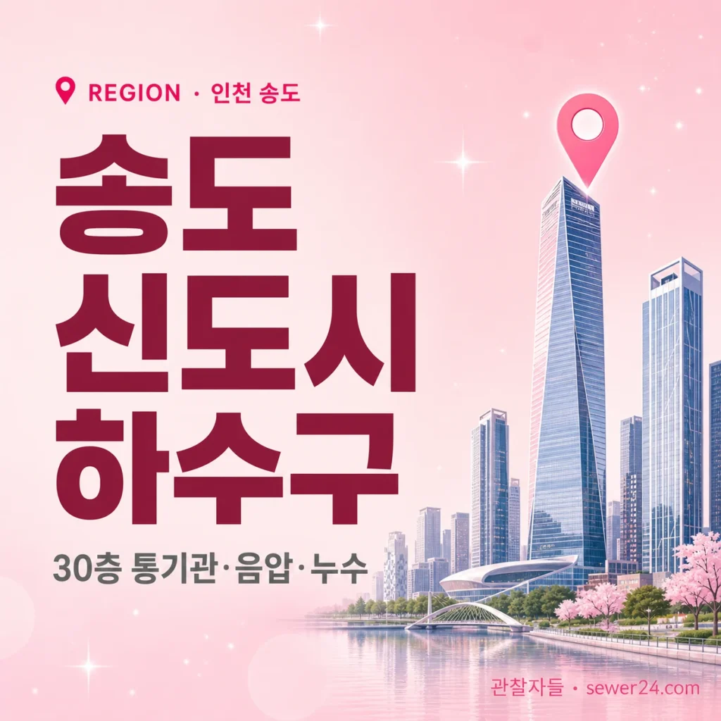 인천 송도 신도시 하수구: 30층 통기관 음압 + 입주 초기 누수 가이드