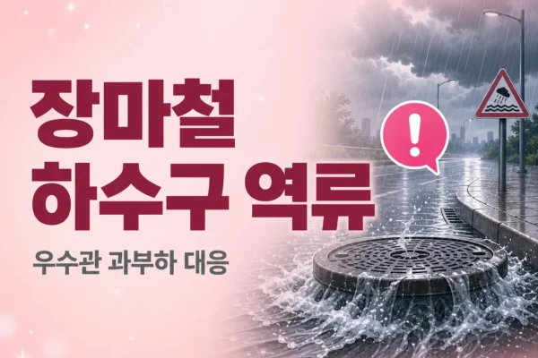 장마철 하수구 역류 — 우수관 과부하 대응