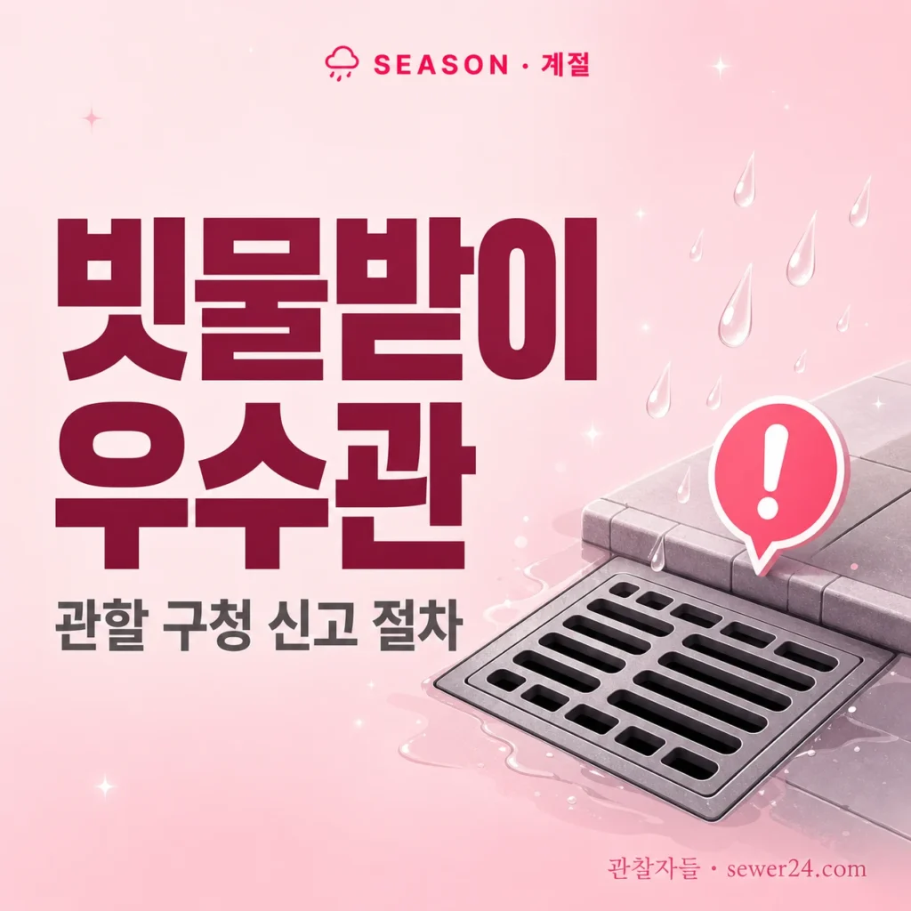 빗물받이·도로 우수관 — 관할 구청 신고 절차