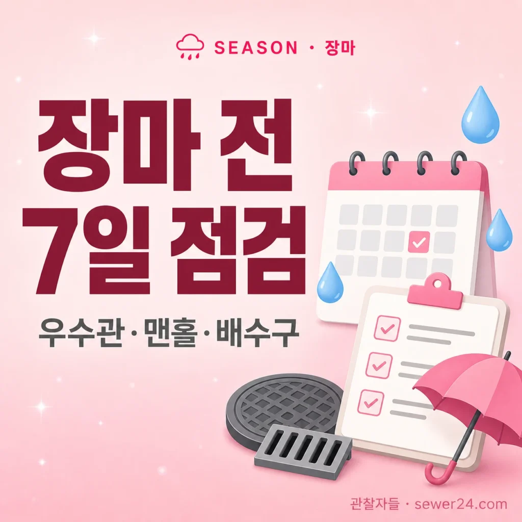 장마 오기 전 7일 점검: 우수관·맨홀·배수구 셀프 체크