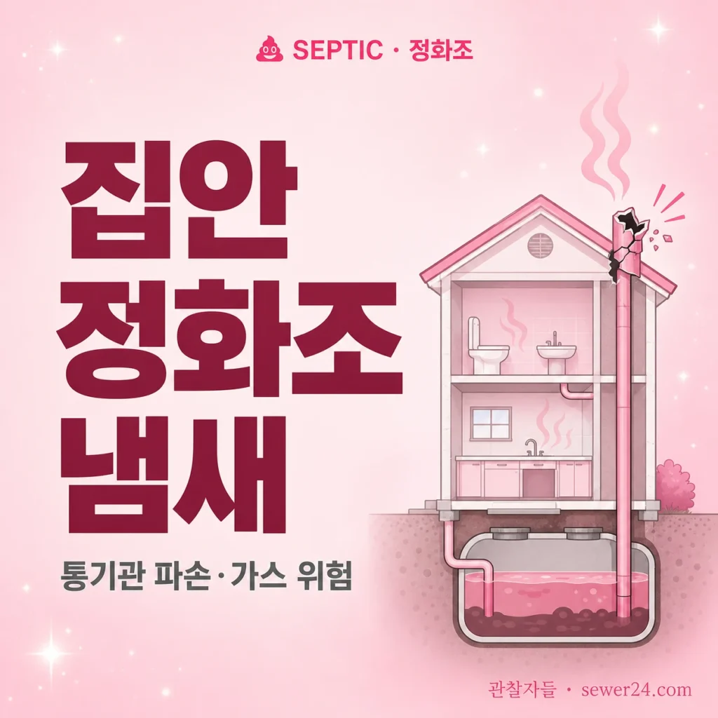 집안 가득 정화조 냄새 = 통기관 파손 5가지 사례 + 가스 위험
