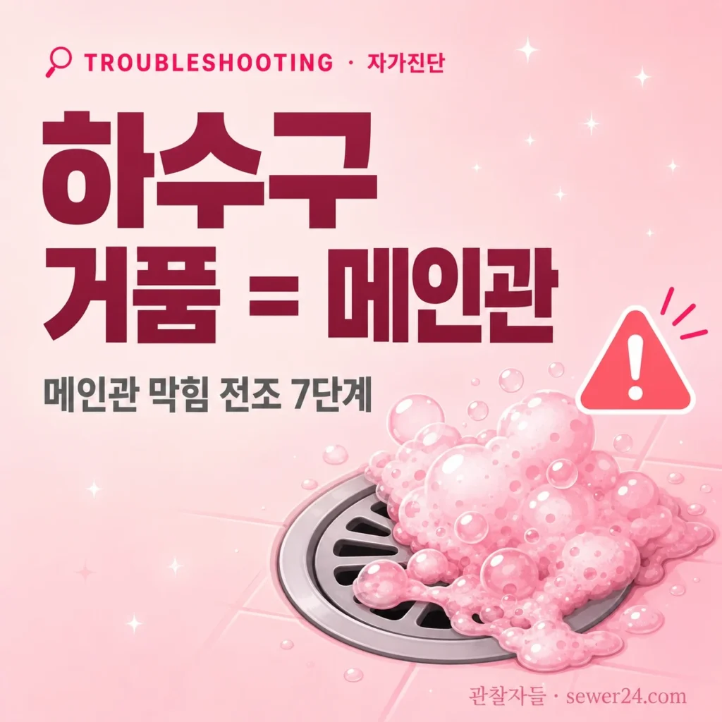 하수구에서 거품이? 메인관 막힘 전조 7단계