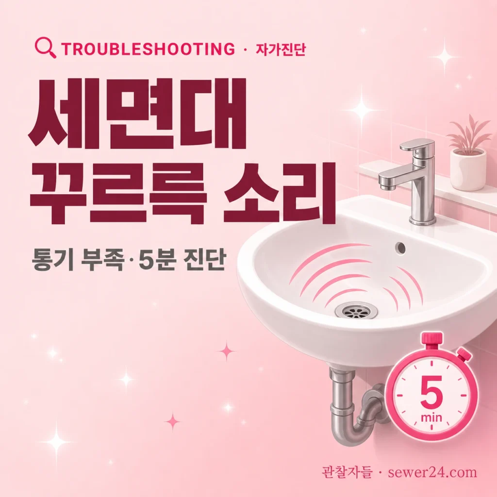 세면대 물내려가는 소리 꾸르륵 = 통기 부족, 5분 자가 진단