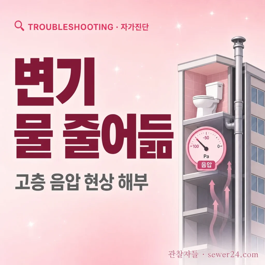 변기 물 줄어듦 = 봉수 파괴, 고층 음압 현상 해부