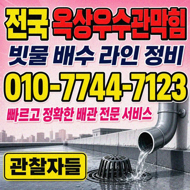 고등리 하수관막힘 옥상 우수구