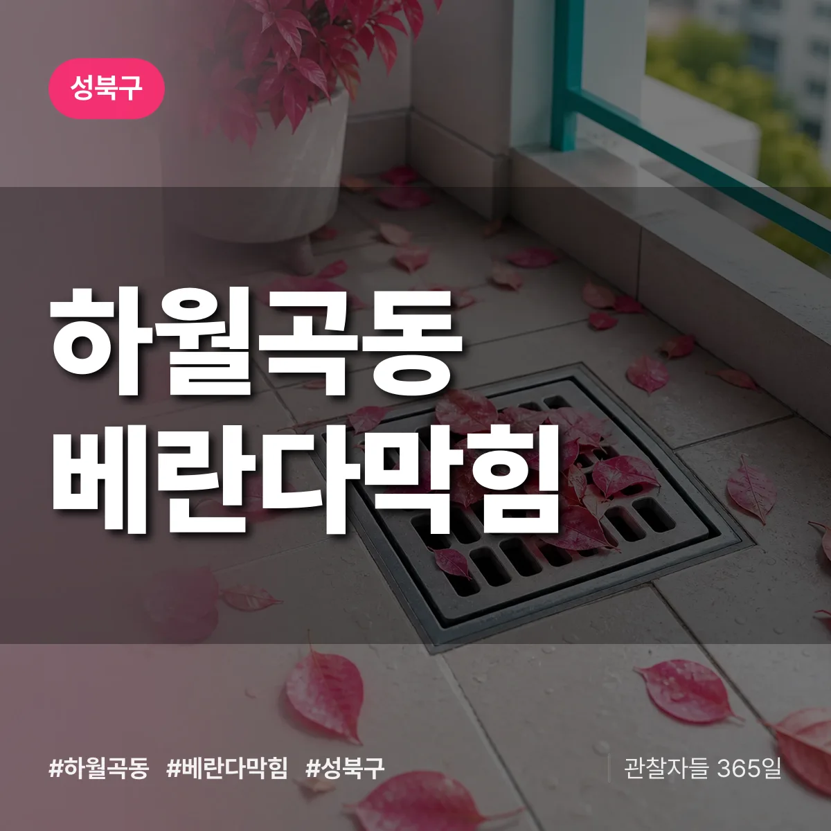 성북구 하월곡동 베란다막힘 상담 배너