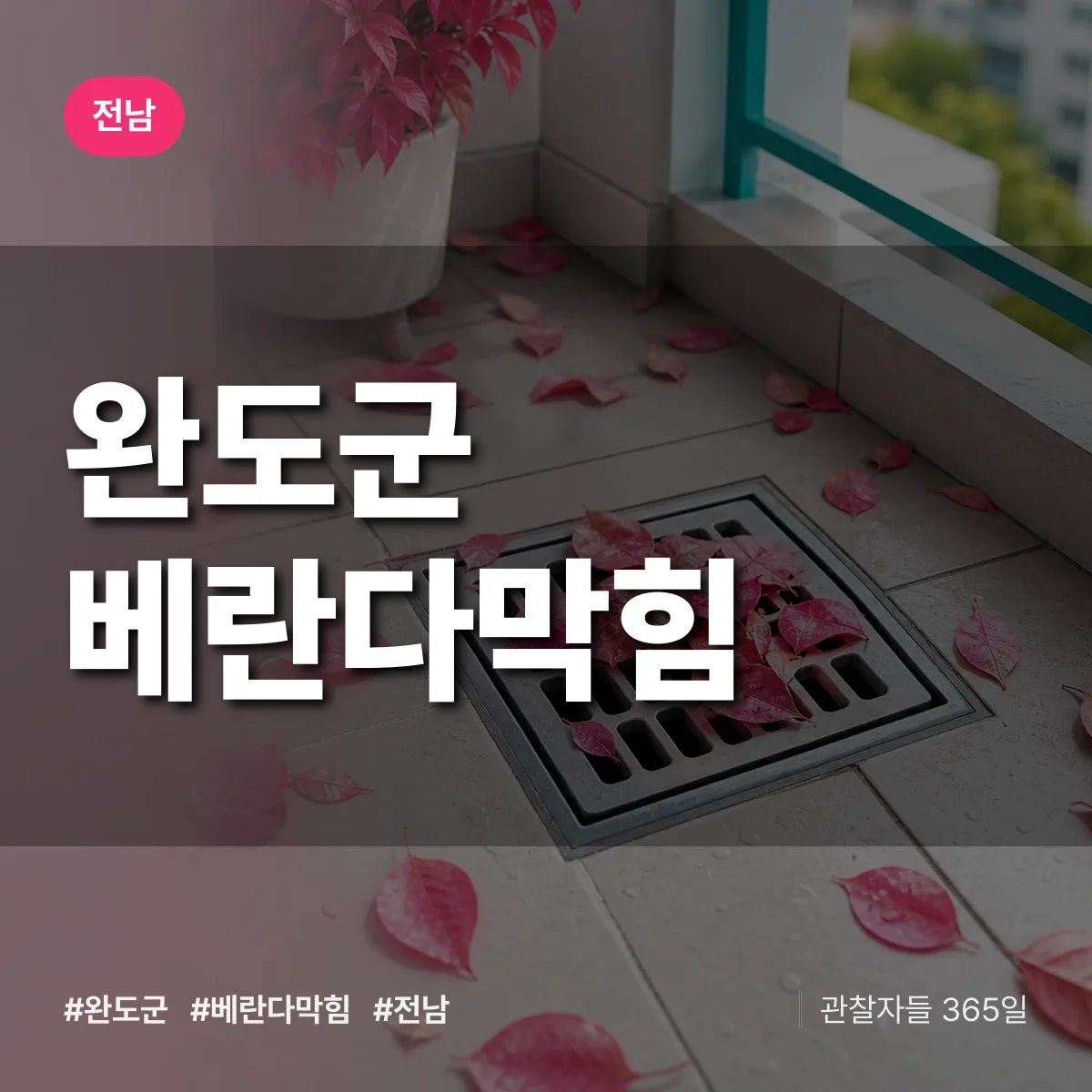 전남 완도군 베란다막힘 배너