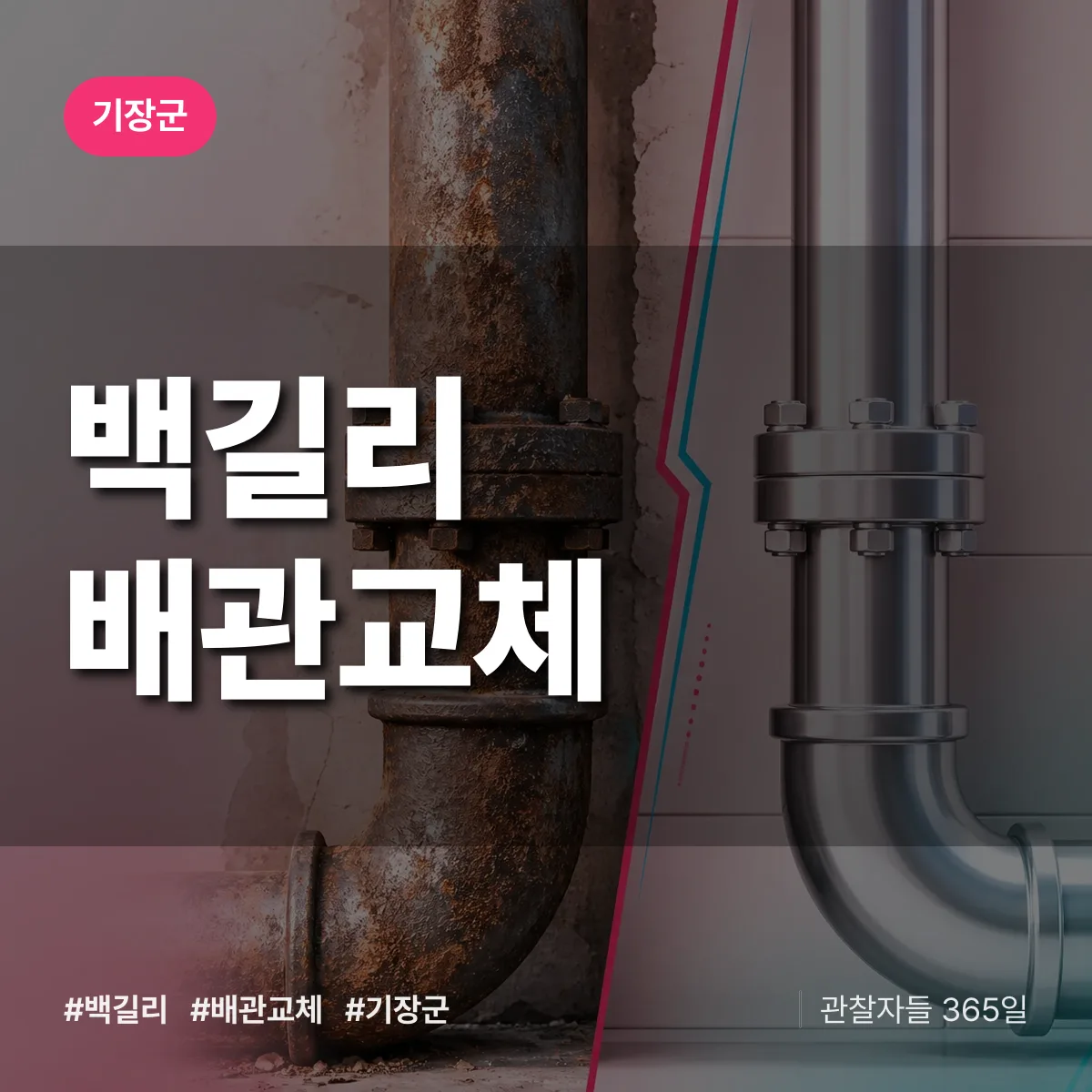 부산 기장군 백길리 배관 교체 배너