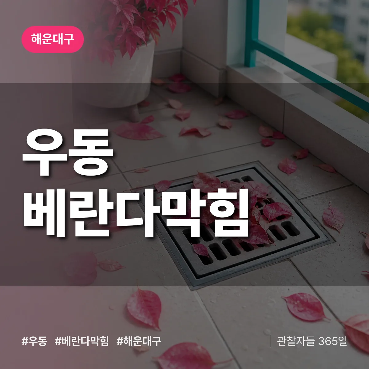 해운대구 우동 베란다막힘 상담 배너