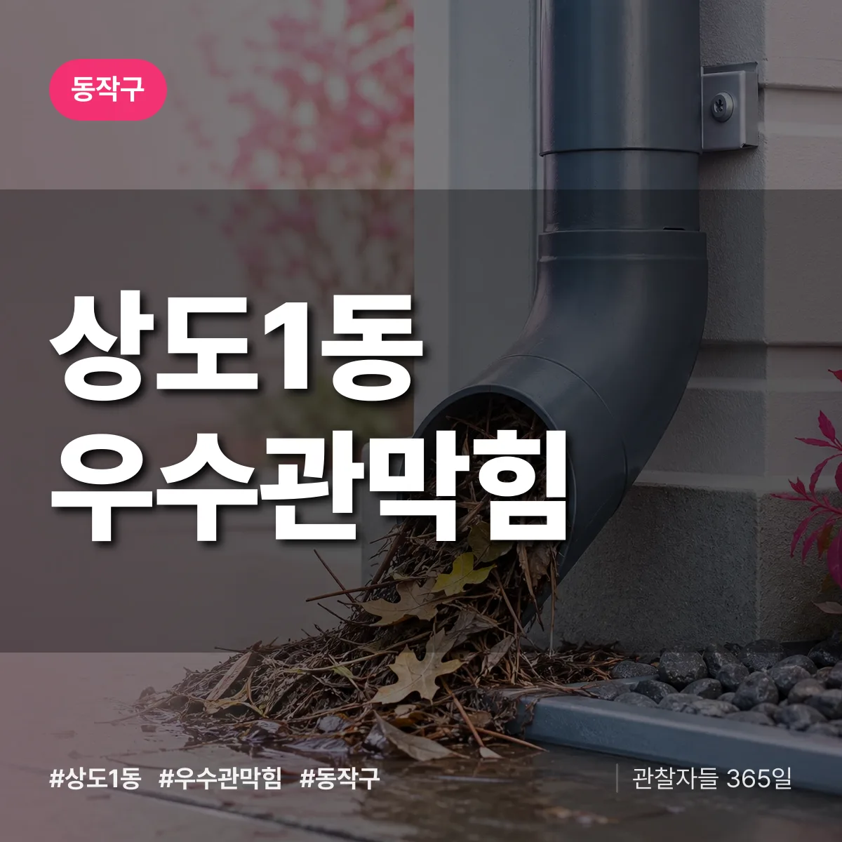 상도1동 우수관막힘 배너