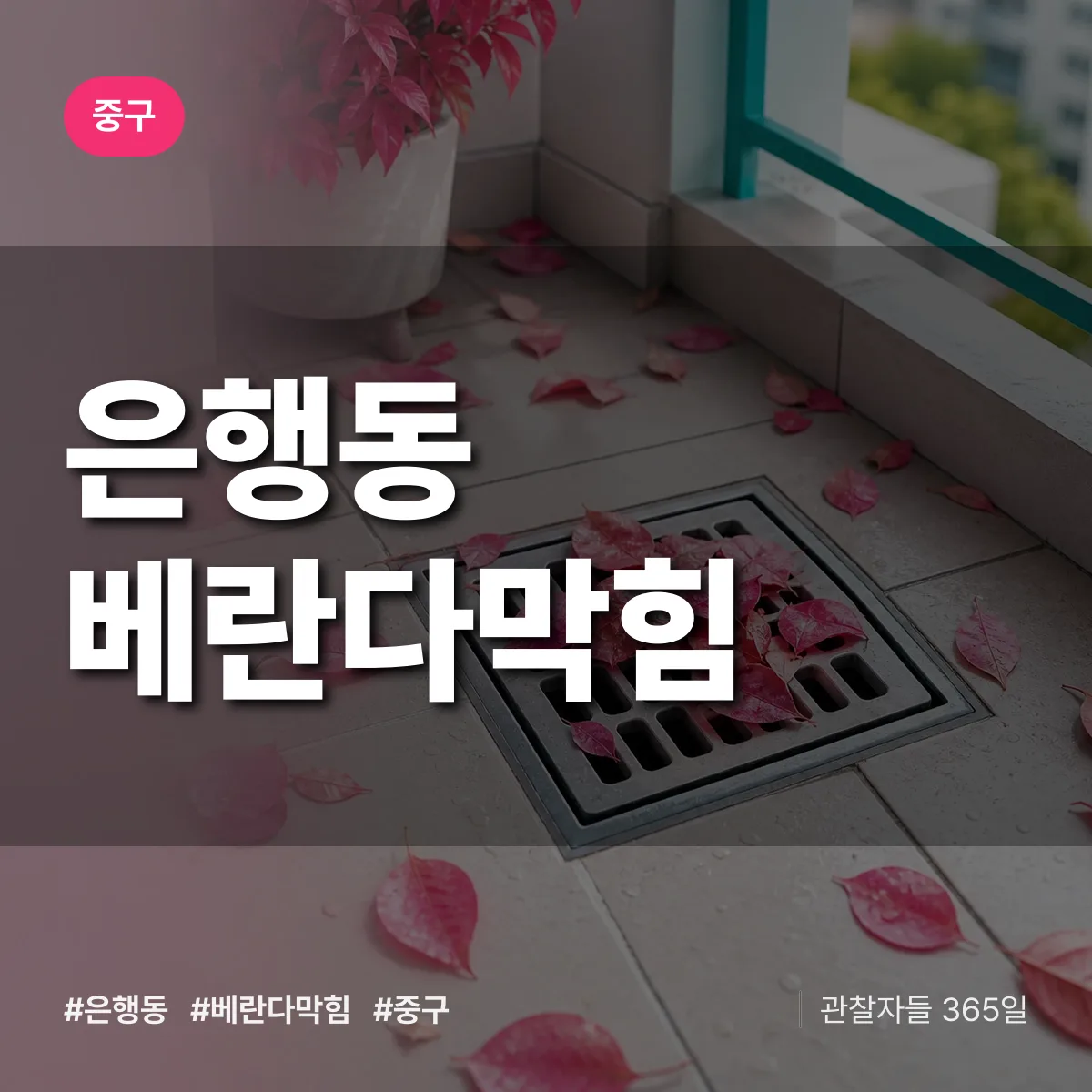 중구 은행동 베란다막힘 상담 배너