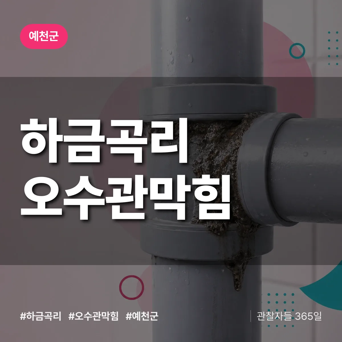 경북 예천군 하금곡리 오수관막힘 배너