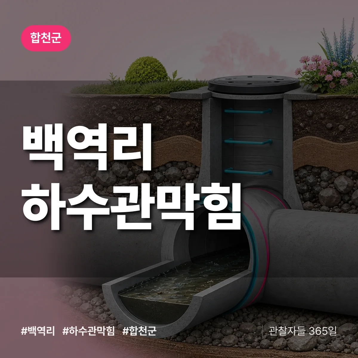 백역리 하수관막힘 배너